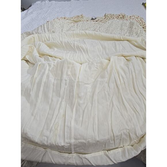 Cottagecore Peasant Maxi Dress LG Floral Smock Ruffle Tier Puff Sleeve Pockets - Picture 7 of 8